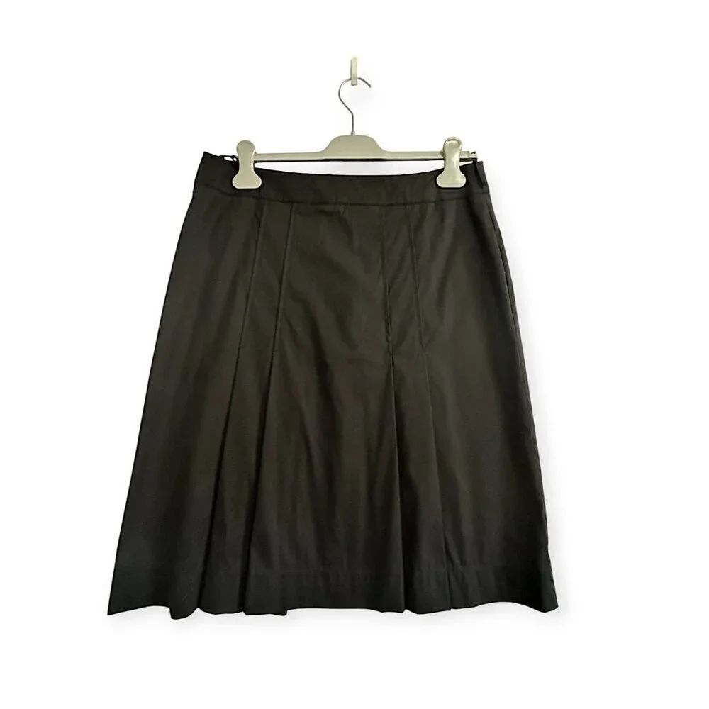 Prada Black Pleated Cotton Nylon Skirt Made in Italy 46 - Picture 2 of 12